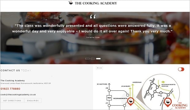 Website Design Mistakes - The Cooking Academy