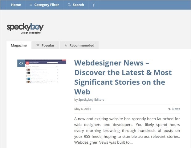Best Web Design Blogs 2015 - speckyboy