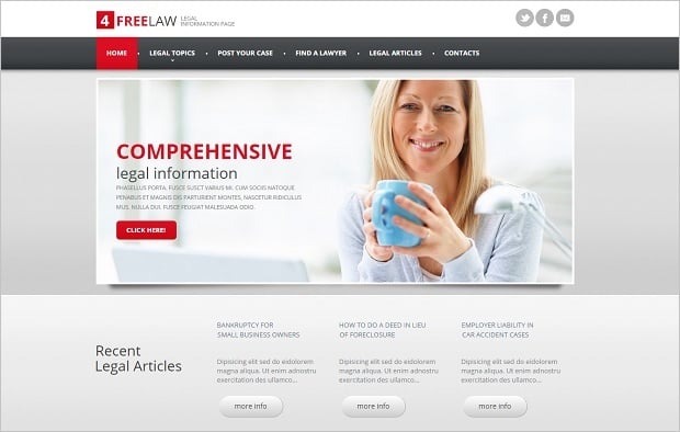 Legal Website Design - Grey Web Template