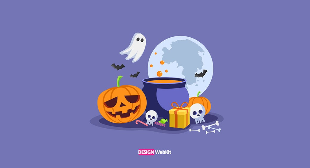 DesignWebKit Free Halloween Desktop Wallpaper "Purple Spooky"