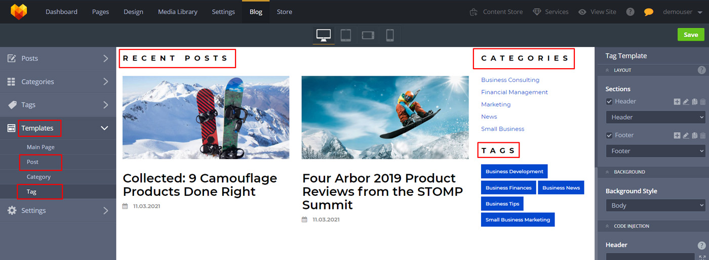 MotoCMS Templates with Blog Functionality