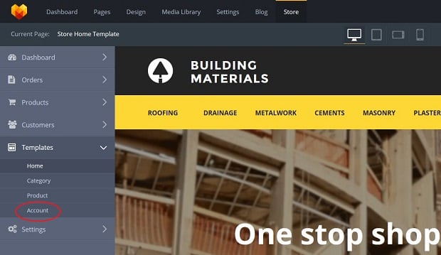 MotoCMS 3 April 2016 Updates - accounts tab