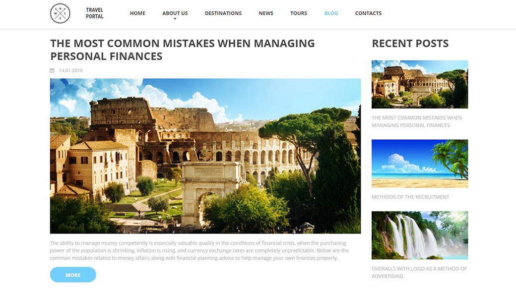 как выбрать шаблон сайта турагенства