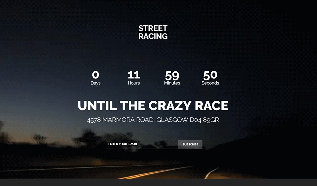 Single-Page Template for Racing Website