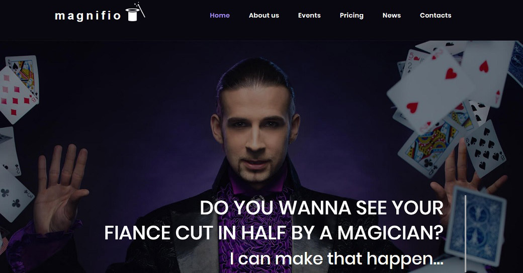 magician website template