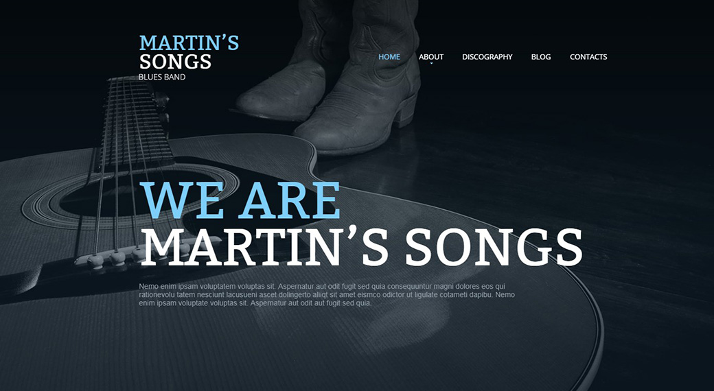 создать сайт музыки шаблон сайта Martin's Songs
