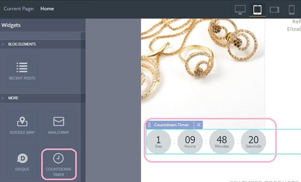 How to make a jewelry website - countdown