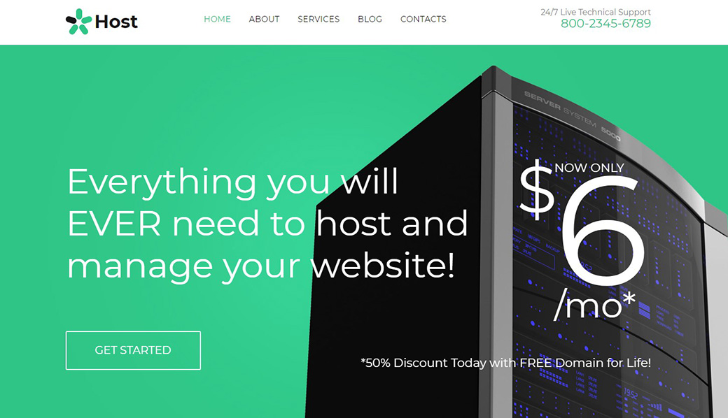 Адаптивный шаблон сайта Host