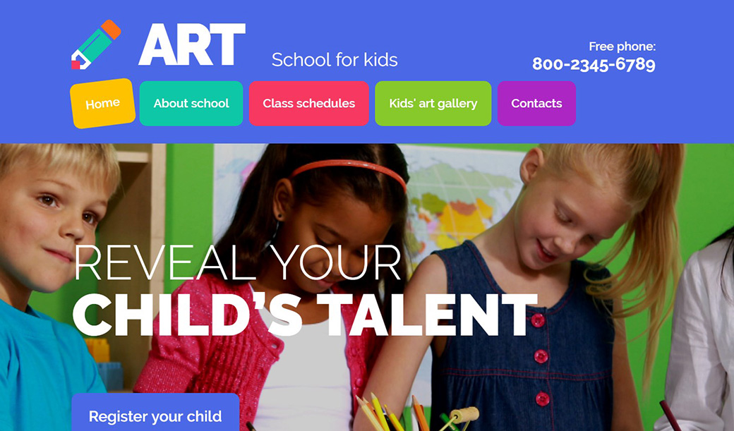 Шаблон для сайта детской художественной школы