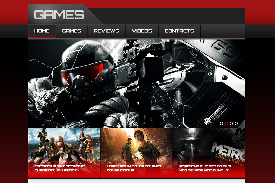 HTML шаблон сайта New Games