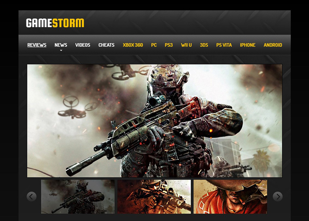 HTML шаблон сайта Game Storm