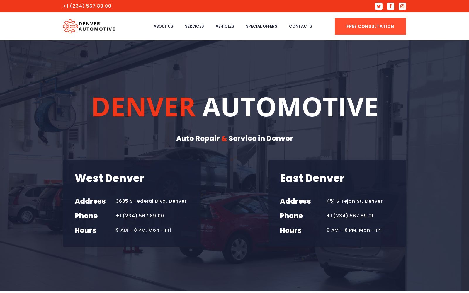 automotive website template