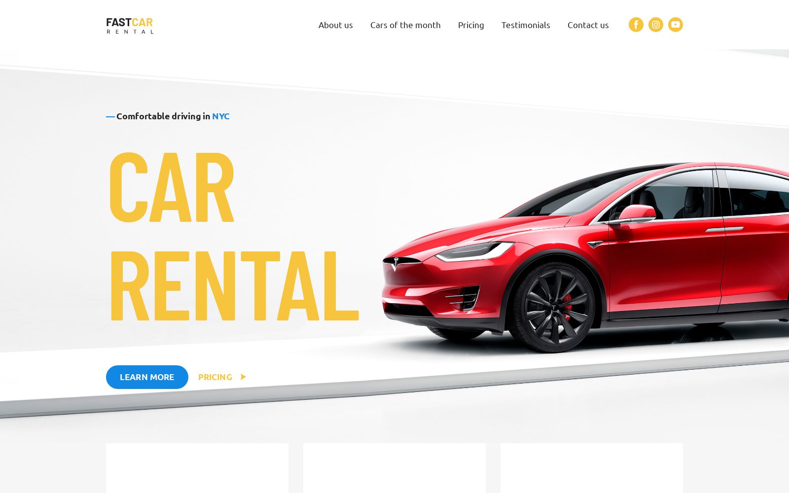 car rental website template