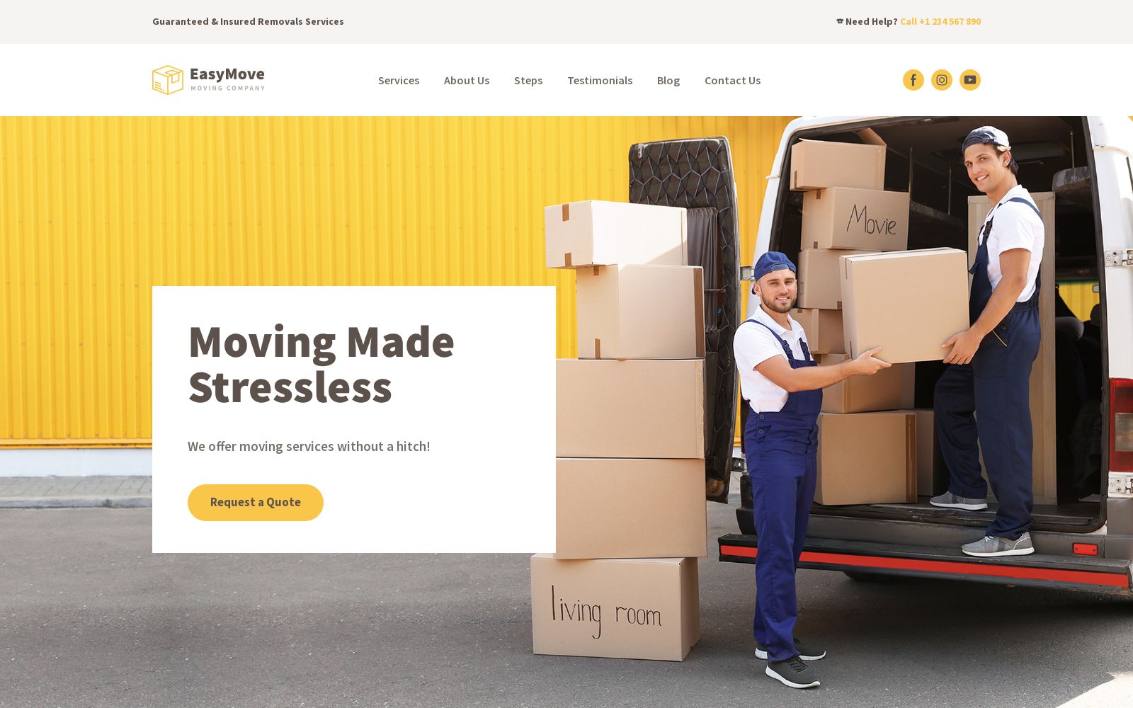 Delivery website template