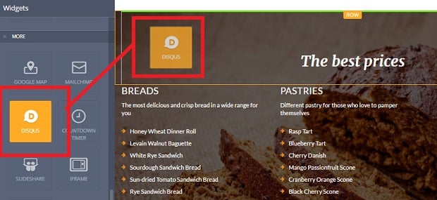 How to make a food website - disqus