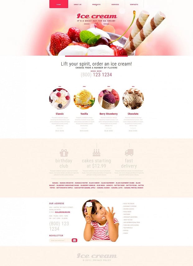 How to make a food website - ice cream