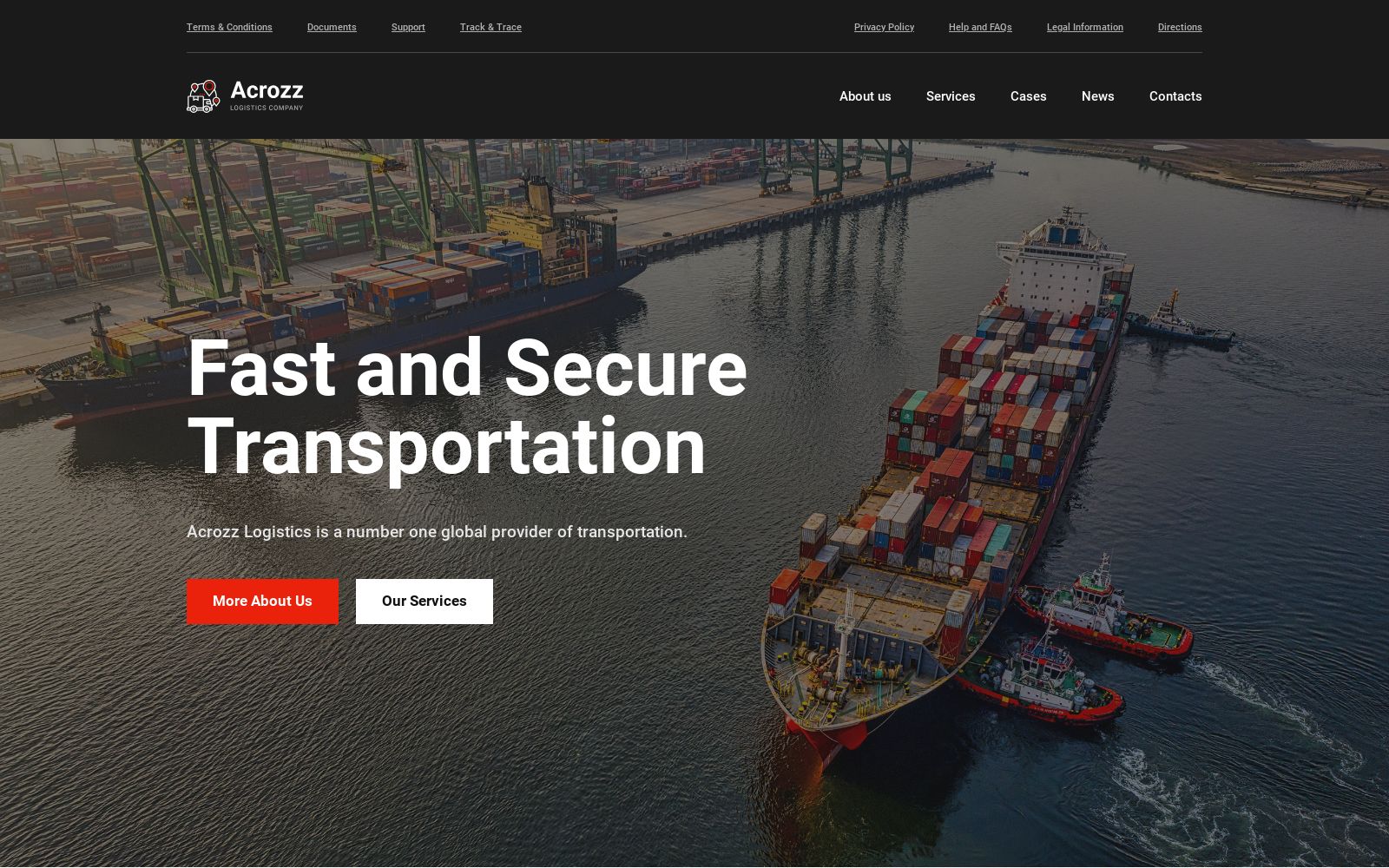 logistics website template