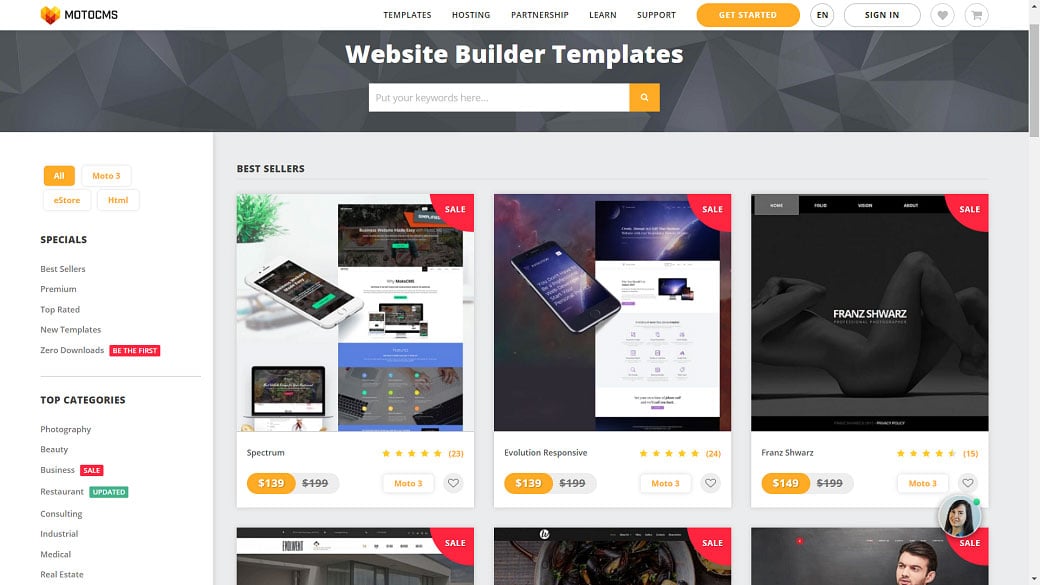 Website page speed - templates