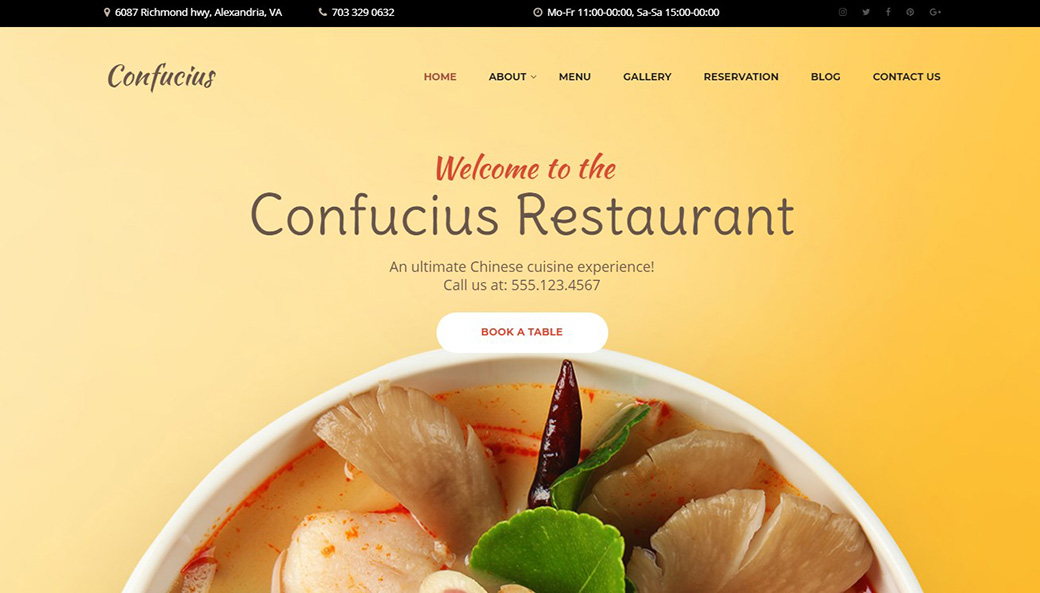 Шаблон веб-сайта для японского ресторана