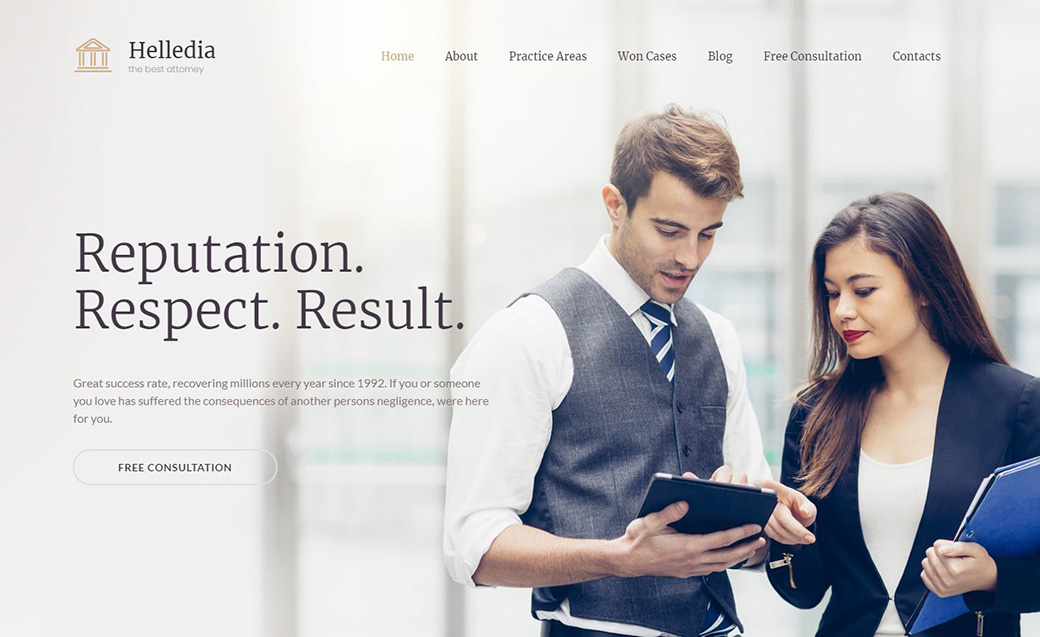 Адаптивный шаблон сайта Helledia