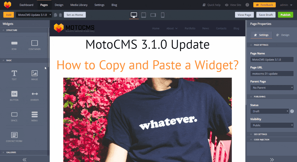 MotoCMS 3 1 0 - copy and paste process