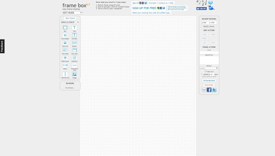 Top wireframe tools - framebox