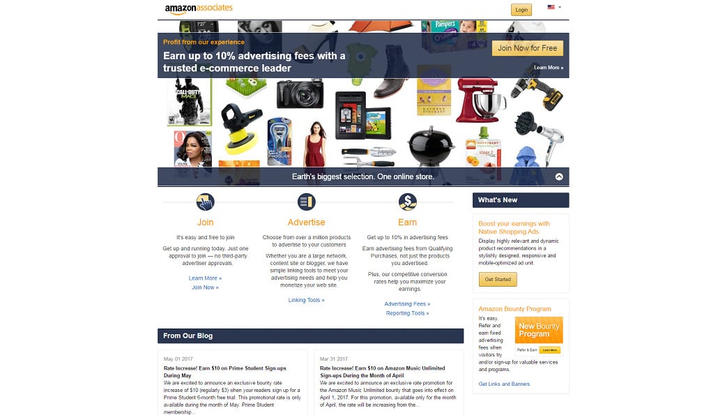 Affiliate programs for web design bloggers - Amazon