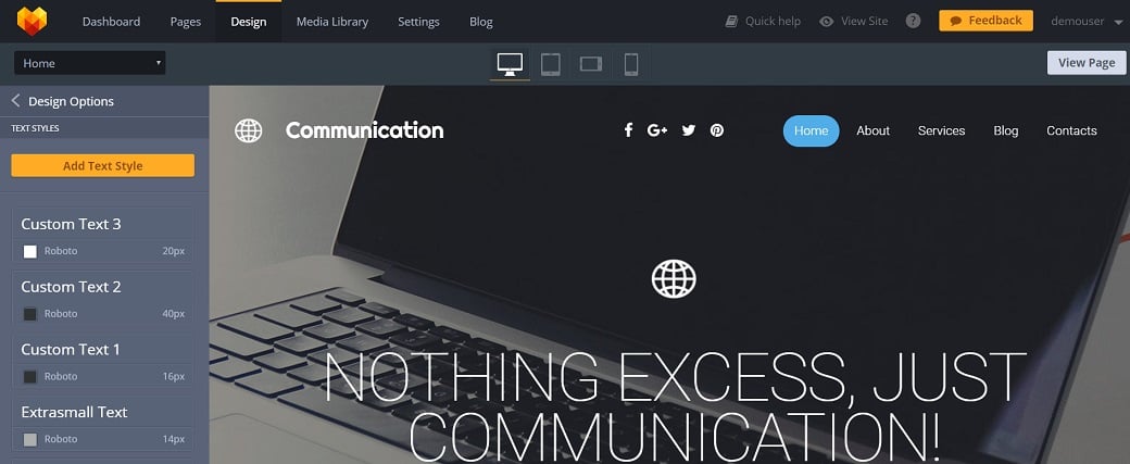 How to make a communications website - text styles