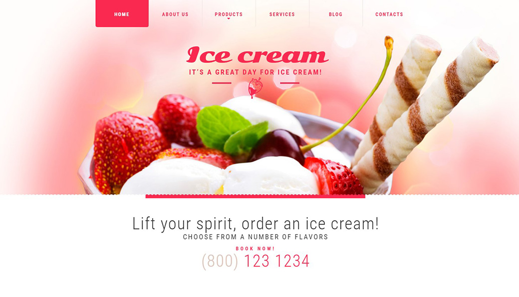 Шаблон для сайта кафе-мороженного
