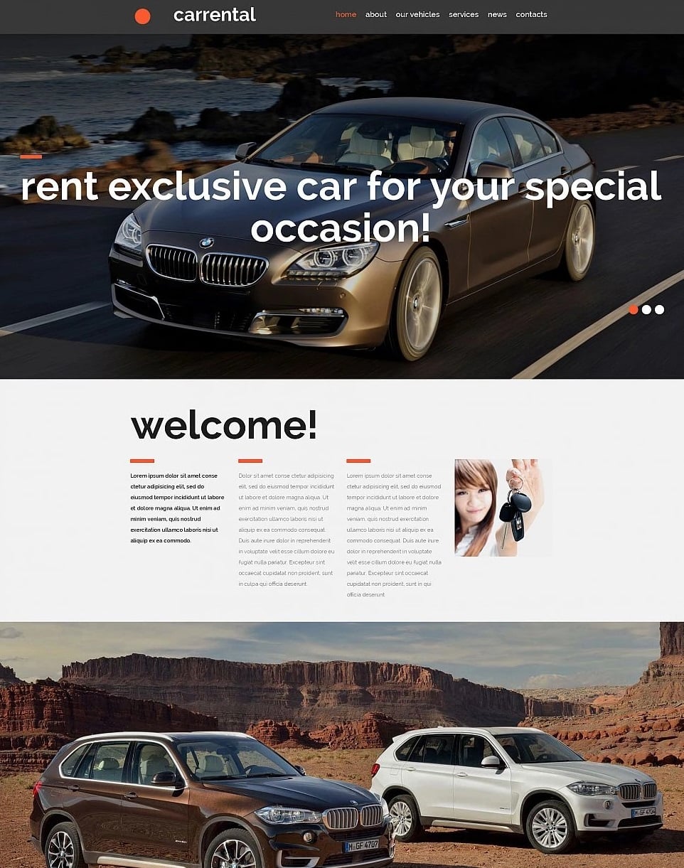 How to make a rent a car website - car rental template