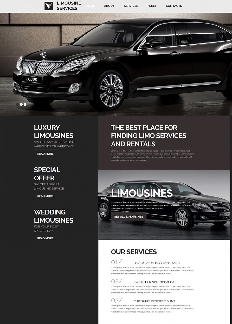 How to make a rent a car website - limousine services template