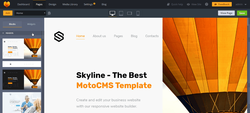Skyline Business Website Design - Content Blocks