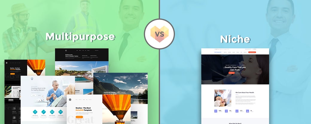 multipurpose template vs niche website