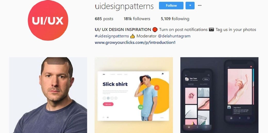 ui design patterns instagram