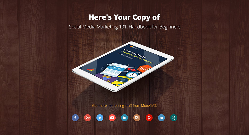 landing page ebook