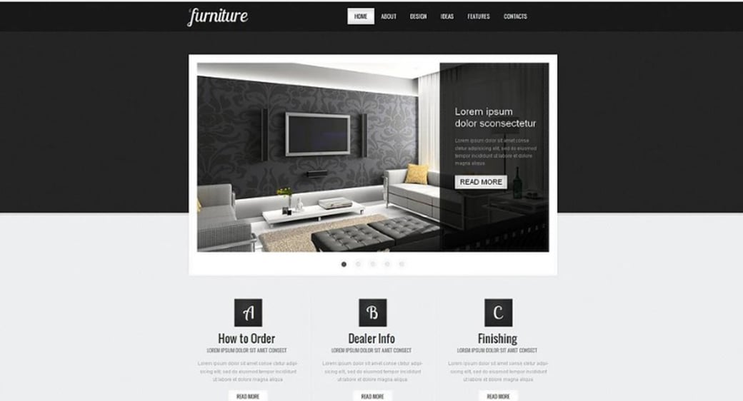 Grey-Toned Interior Design Website Template
