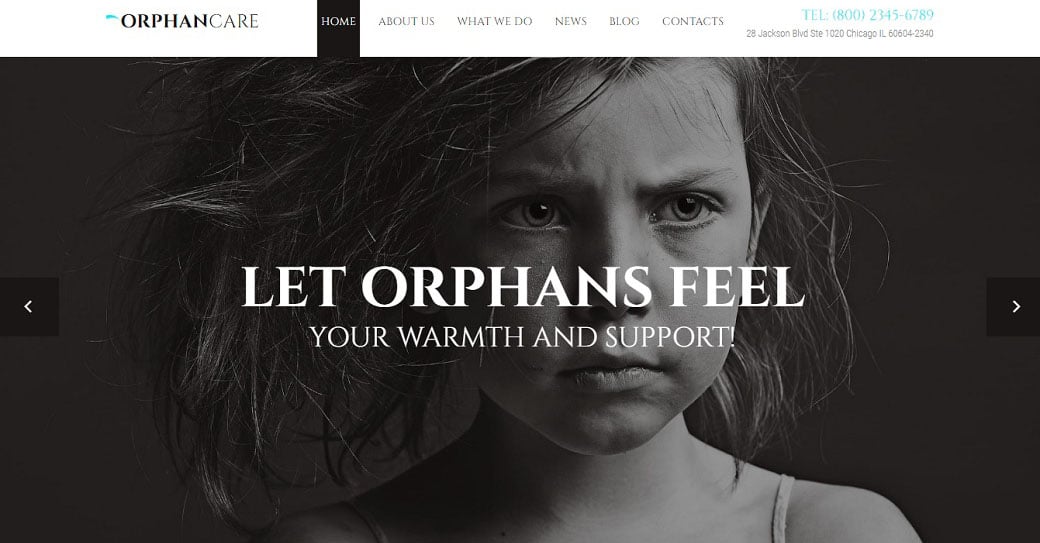 Orphan Care Responsive Homepage-Vorlage