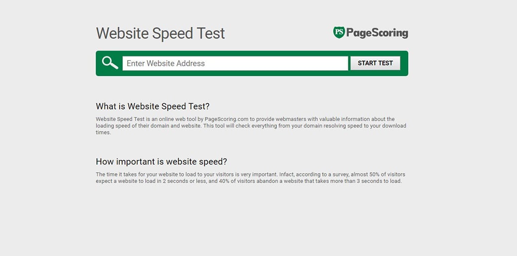 Pagescoring — Website Speed Test