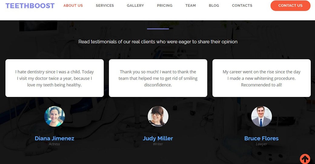 Адаптивный шаблон сайта TeethBoost