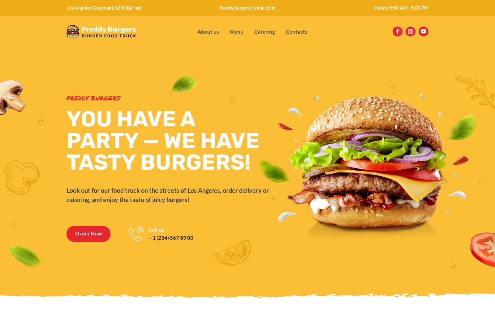 Burgers Food website