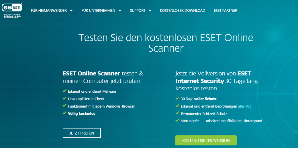 Online Virenscanner ESET Online 