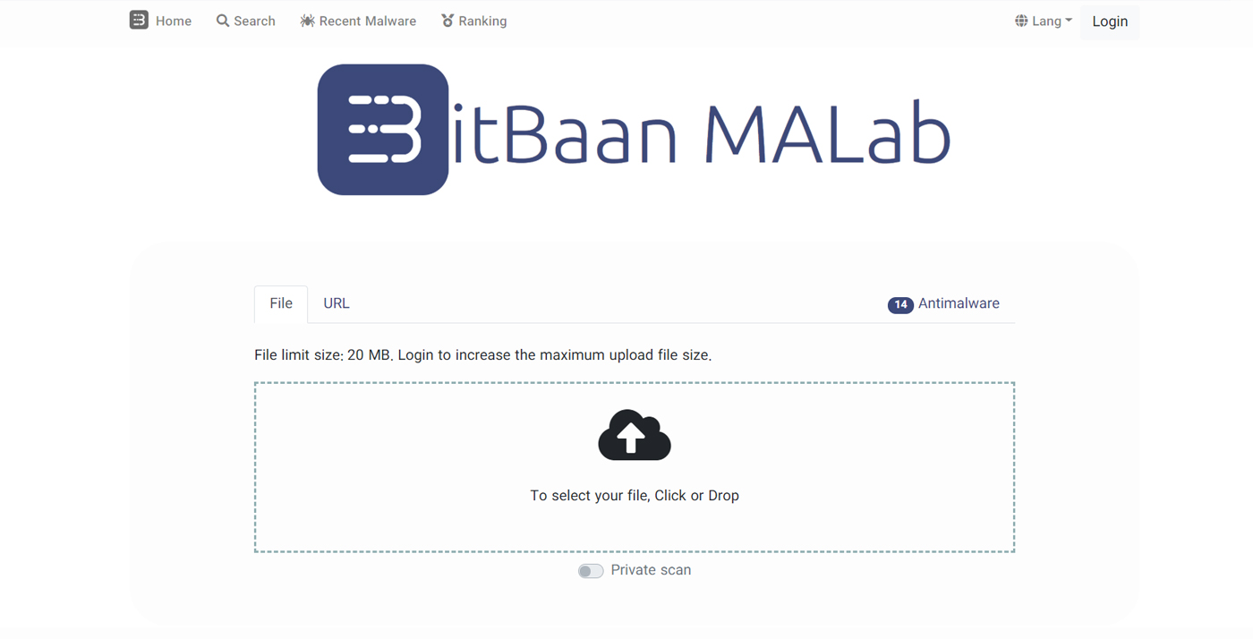 Online Virenscanner BitBaan MALab