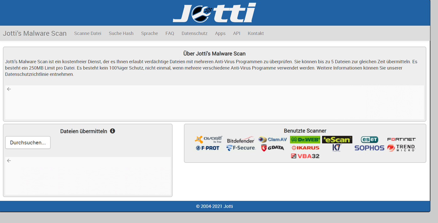 Online Virenscanner Jotti's