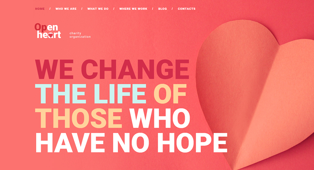 openheart charity website template