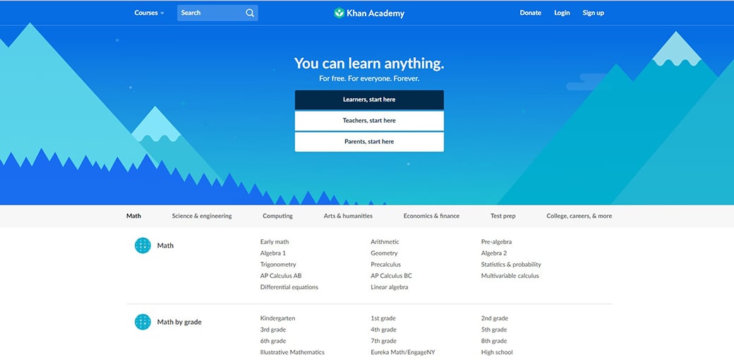 Khan Academy coding websites
