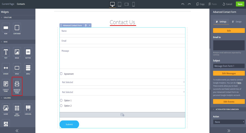 Advanced Contact Form Innovative Features