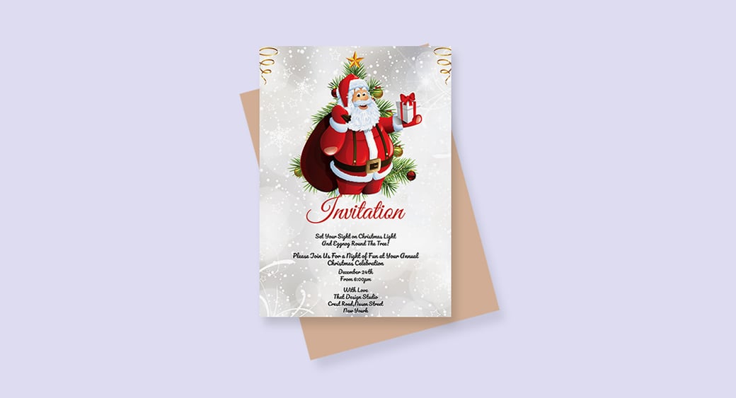 Free Simple Christmas free holiday invitation templates