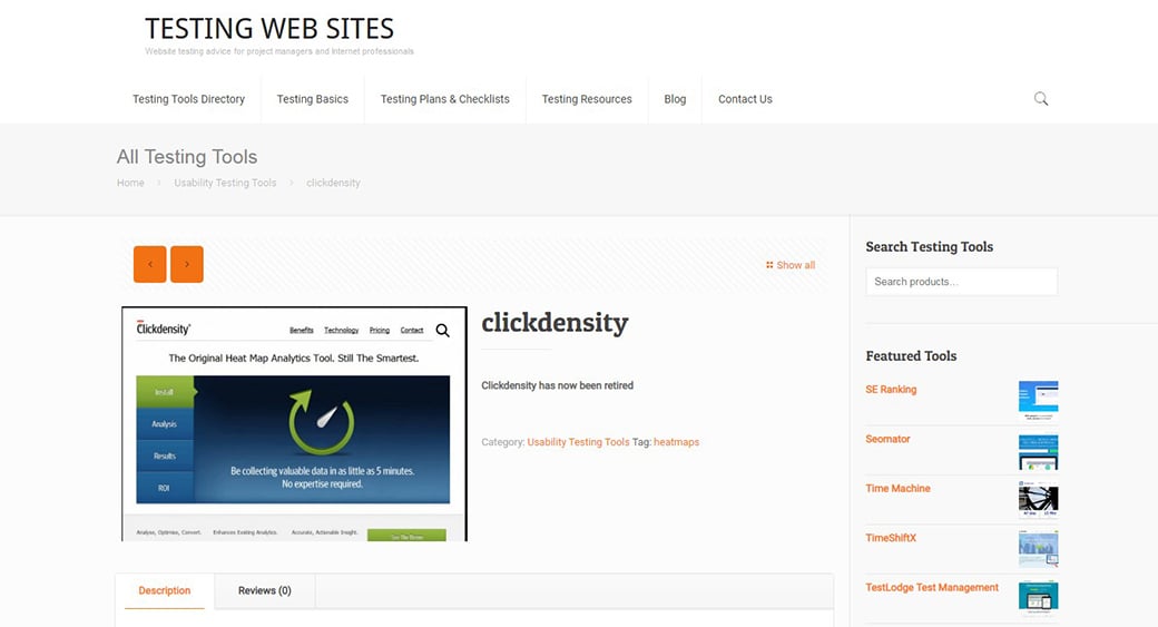 click dencity website testing tool