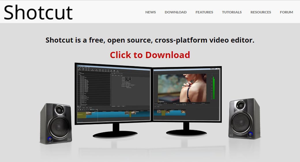 Shotcut video cutter and editor image