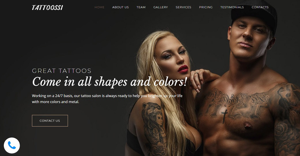 Website Design for Tattoo Salon or Parlor